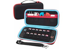 co2CREA Carrying Case for Nintendo Switch 2 (2025), Hard EVA Travel Bag Fits Nintendo Switch 2 Console, Holds 12 Game Cartridges, Organizer for Joy-Con and Accessories – Black