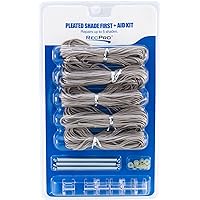 Camper Blinds Repair Kit For RV Pleated Shades – Tan Nylon Cord Restringing Kit With 3 Drawstrings, 10 Plugs, 10 Pulleys, Springs & Threader For Day Night Window Shades