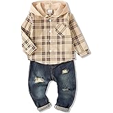 Yhnslsf Toddler Baby Boy Clothes Fall Winter Outfits Infant Long Sleeve Shirt Jeans Sets Casual Kids Clothes for Boys 12M-5Y