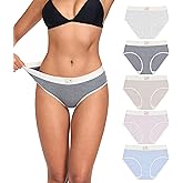 ANLIQI Womens Underwear Pack Mid Rise Cotton Hipster Panties Soft Stretch Breathable Briefs Ladies Cute Printed Bikini Undies