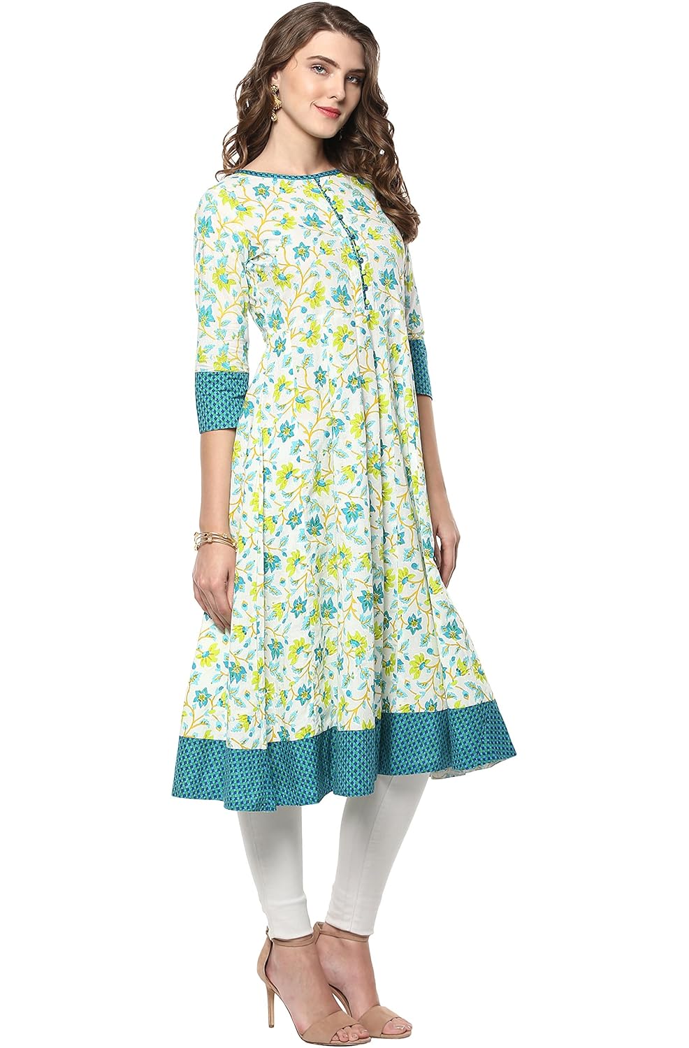janasya women's cotton anarkali kurta
