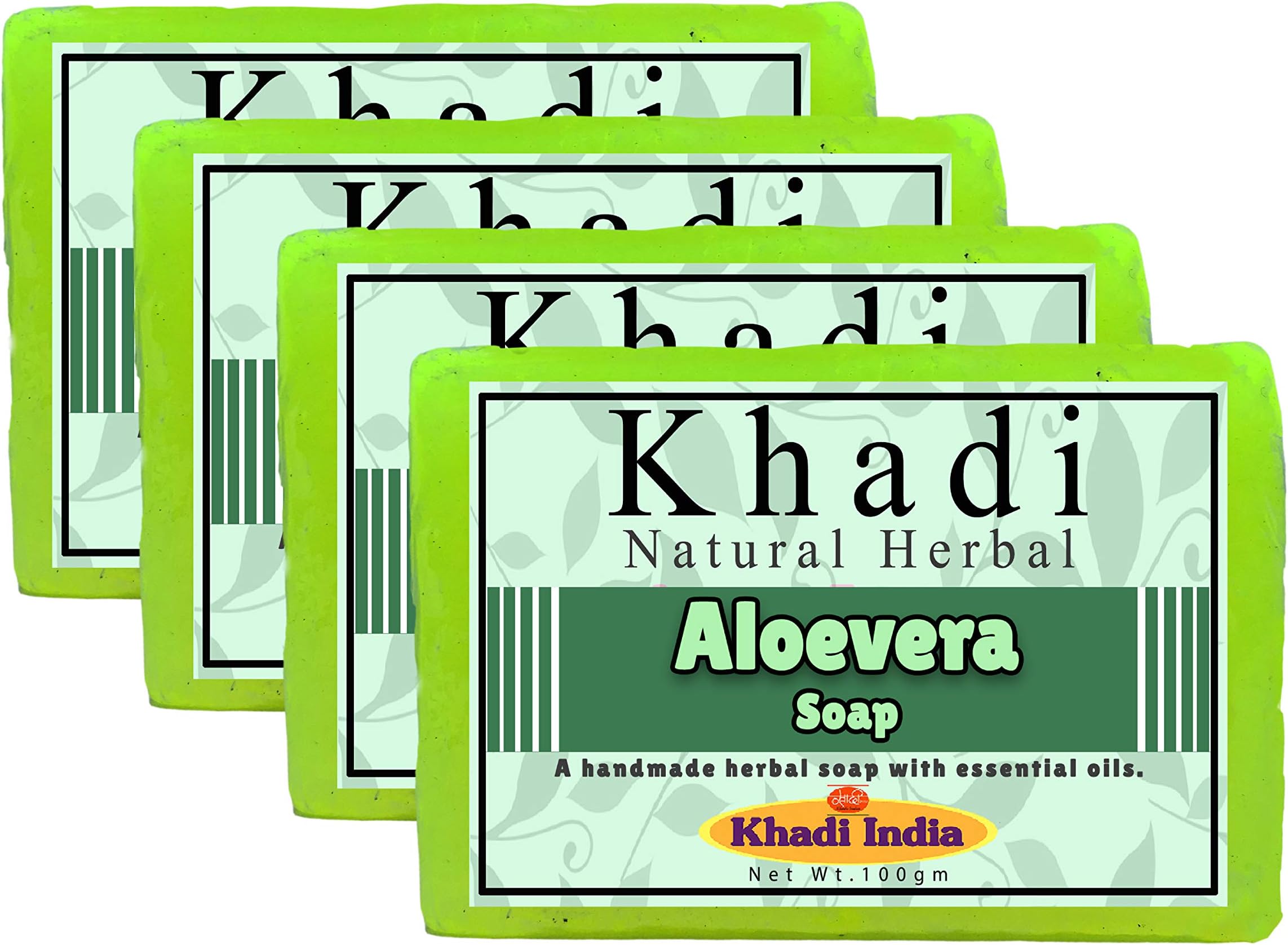Khadi Natural Herbal Aloevera Soap 100gm Pack of 4 (Aloevera Soap)