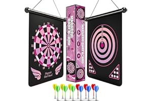 ALREMXUO Magnetic Dart Board for Kids, Teen Girl Gifts Ideas, Toys for Girls Age 6 7 8 9 10 11 12 13 14 15 16 Years, Cool Stuff for Christmas, Stocking Stuffers, Room Decor, Pink