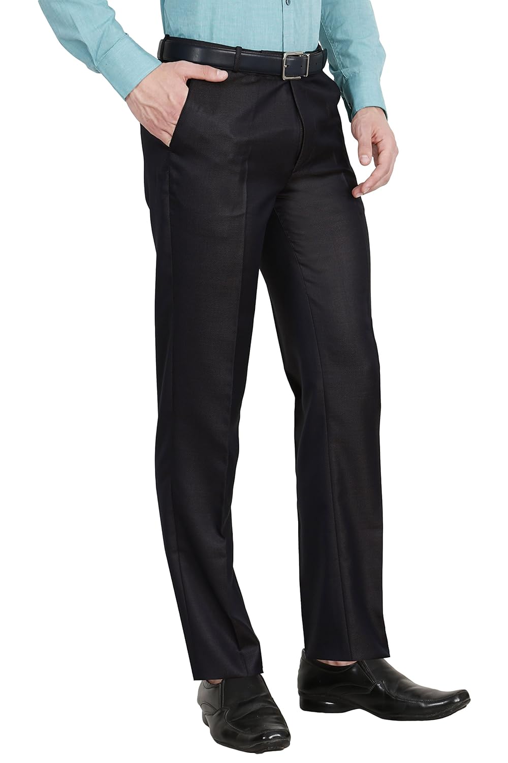 mchenry men's regular fit self-design formal trousers