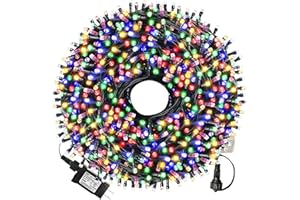 XTF2015 105ft 300 LED Christmas String Lights, End-to-End Plug 8 Modes - UL Certified - Outdoor Indoor Fairy Lights for Tree, Patio, Garden, Party, Wedding, Holiday (Multicolor)