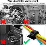 Hoiny Adhesive Cable Clips 60pcs 4 Sizes Black Wire Cord Holder Self‑Adhesive view 2