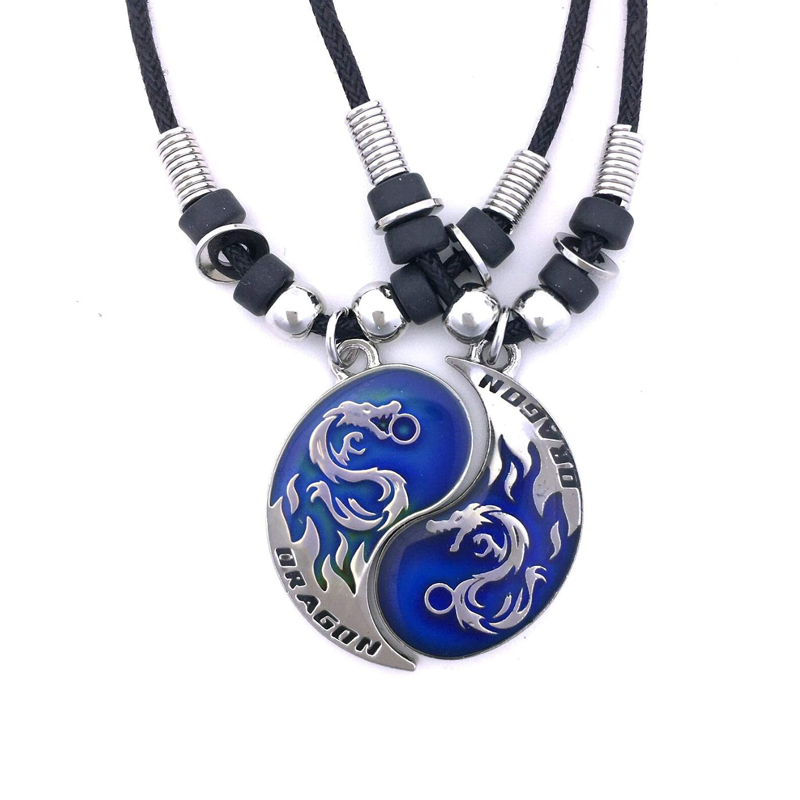 Dragon Yin Yang 2 Pewter Pendant Necklaces Set Buy Online in UAE