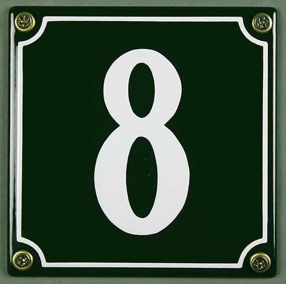 Emaille Hausnummernschild - Wählen Sie Ihre Nummer - Zahlen 1 bis 30 verfügbar - grün/weiß 12x12 cm und 12x14cm - sofort lief