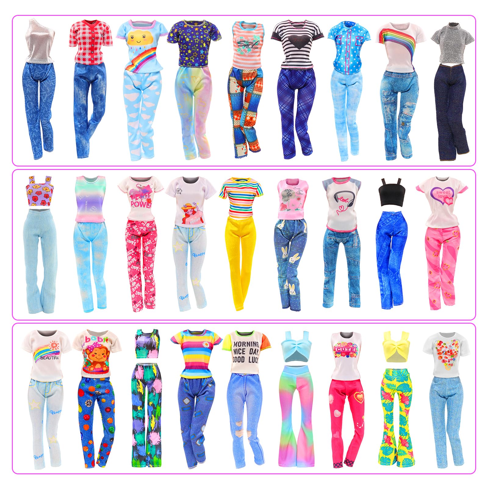 BARWA 70 Pack Doll Clothes and Accessories 3 Wedding Gown Dresses 5 Long Dresses Fashion Dresses 4 Tops 4 Pants 3 Swimsuits Bikini 5 Mini Dresses 15 Shoes Hangers Computer Cosmetic for 11.5 inch Doll