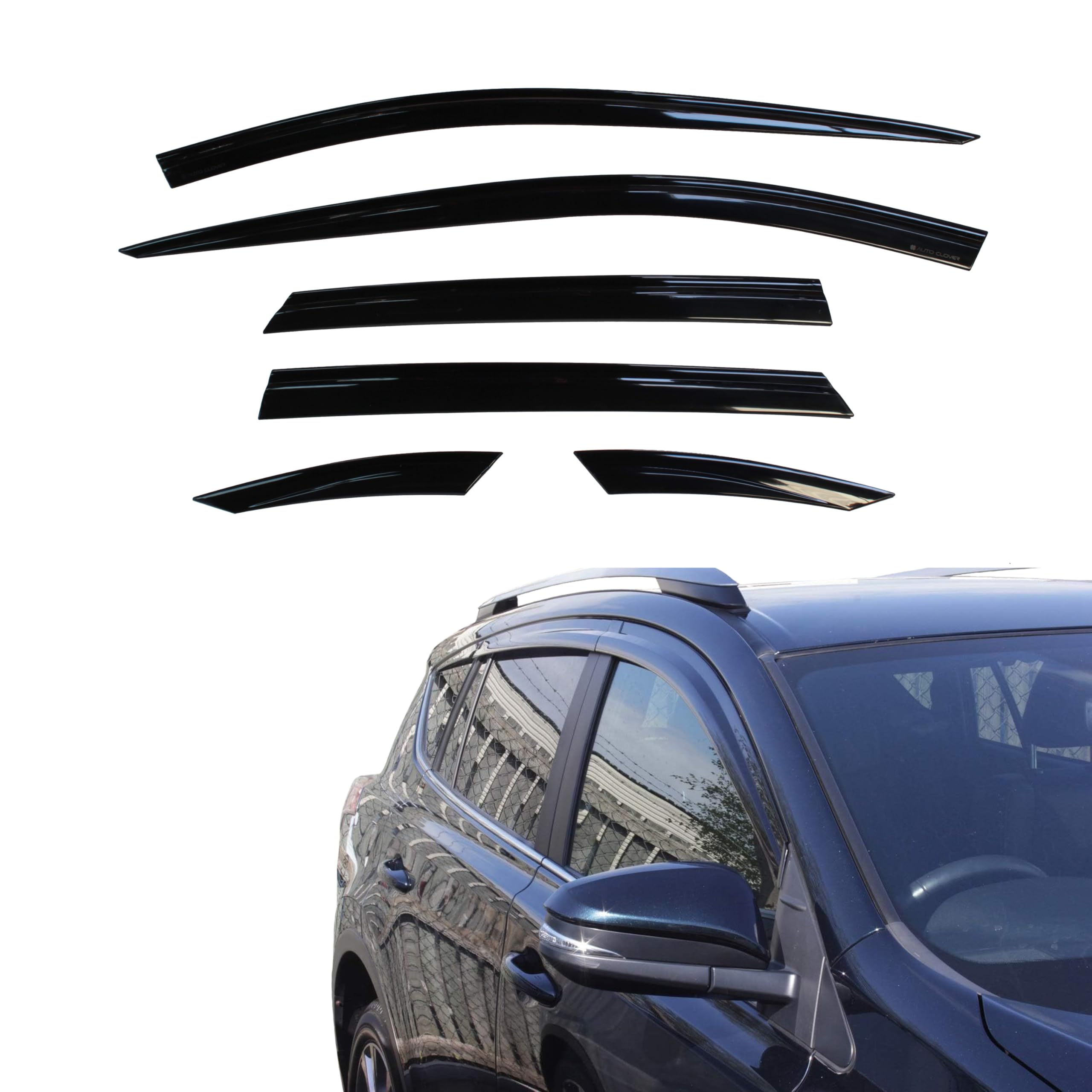 AUTO CLOVER Wind Deflectors Set for Toyota Rav4 2013-2018 (6 pieces)