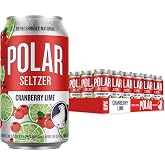 Polar Seltzer Water Cranberry Lime, 12 fl oz cans, 18 pack