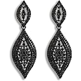 Canboer Elegant Rhinestone Dangle Earrings Crystal Wedding Bridal Long Dangling Drop Earrings Chandlier Earrings for Women Bridesmaid