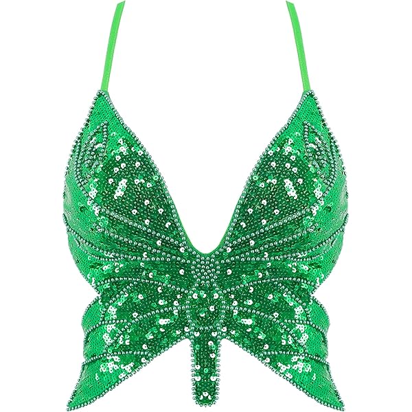 Women Sexy Butterfly Crop Tank Top Crochet Halter V Neck Camisole