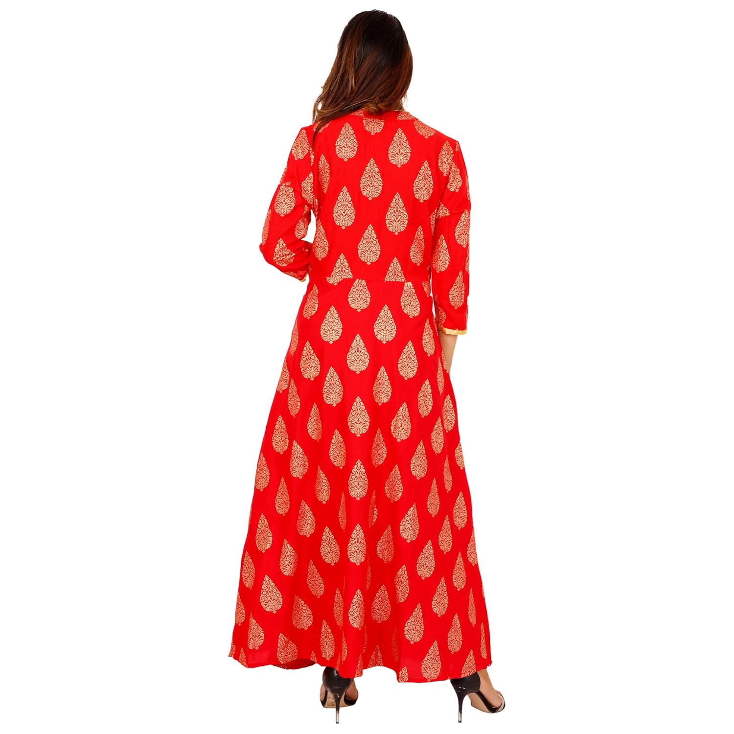saan rayon material designer red gold gwon for women