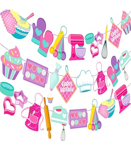 Fun Express Baking Party Hanging Swirls - 12 Piece 33 Inch Colorful Decorations