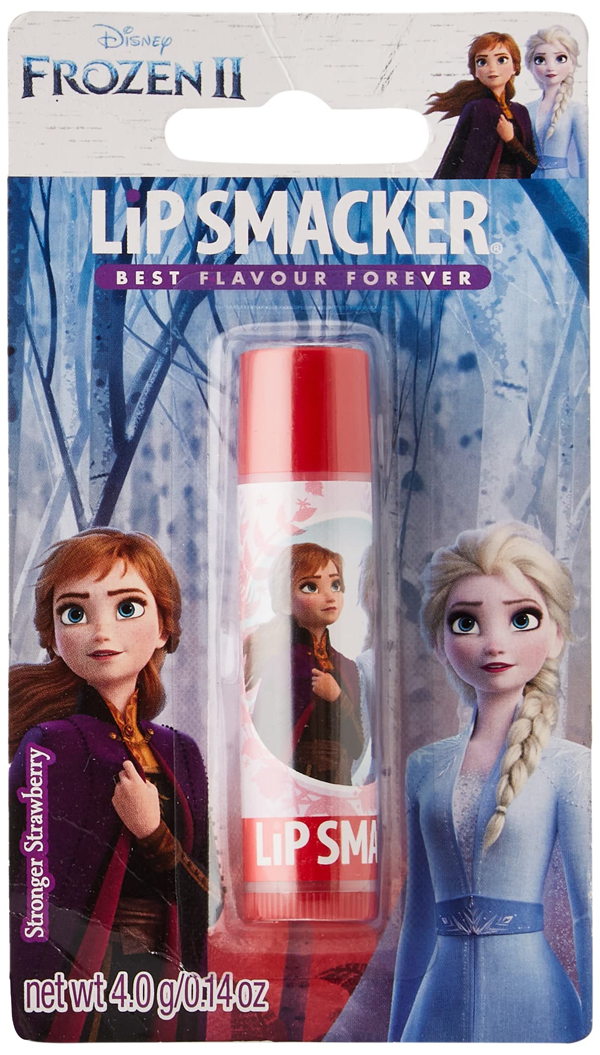 Lip Smacker - Disney's Frozen Collection - Lip Balm for Kids - Lip Smacker Disney Elsa and Anna Single Balm - Stronger Together Strawberry Flavour