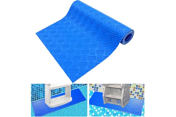 SKARUMMER Swimming Pool Ladder Mat - Protective Pool Ladder Pad Step Mat with Non-Slip Texture, Blue Medium Pool Step Mat, 36