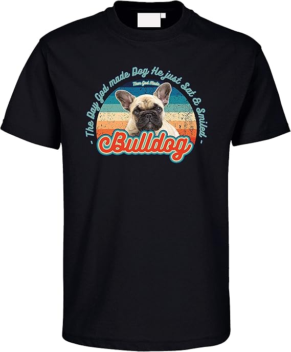 02 Bulldog Bulldog Bulldog Dog Animal Print TShirt Black Medium