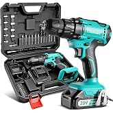 COMOWARE Cordless Drill, Electric Power Drill &amp; Bits Set w/Charger&amp; Battery | with 1 Battery &amp; Charger, 3/8" Keyless Chuck, 2 Variable Speed, 266 In-lb Torque, 25+1 Position and 34pcs Power/Driver Bits