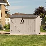 LIFETIME 60170 6 x 3.5 ft Heavy Duty Low Plastic Shed Desert Sand White view 2
