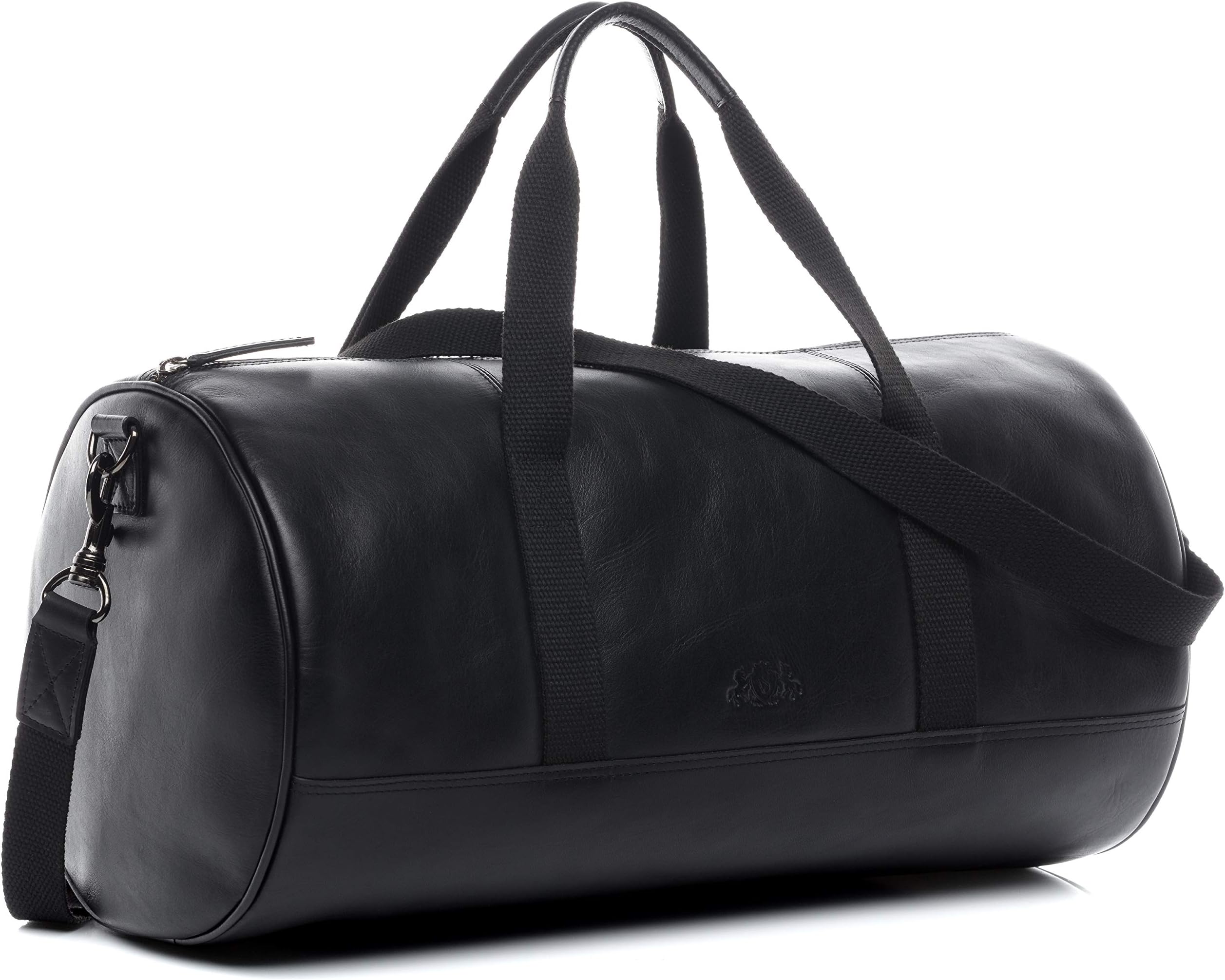 FEYNSINNTravel Bag Holdall Finlay Medium Duffel Bag Real Leather Weekender Duffle Leather Bag Women Men Unisex Black