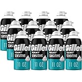 Gillette Foamy Shaving Cream, Sensitive Skin, 11 Ounce (Pack of 12)