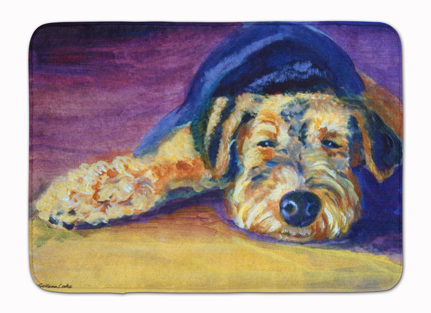 Caroline's Treasures Snoozer Airedale Terrier Floor Mat, Multicolor