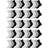Tarpop 100 Pairs Bulk Mens Socks Moisture Wicking Casual Sports Ankle Socks for Homeless Unisex Adult Men Women