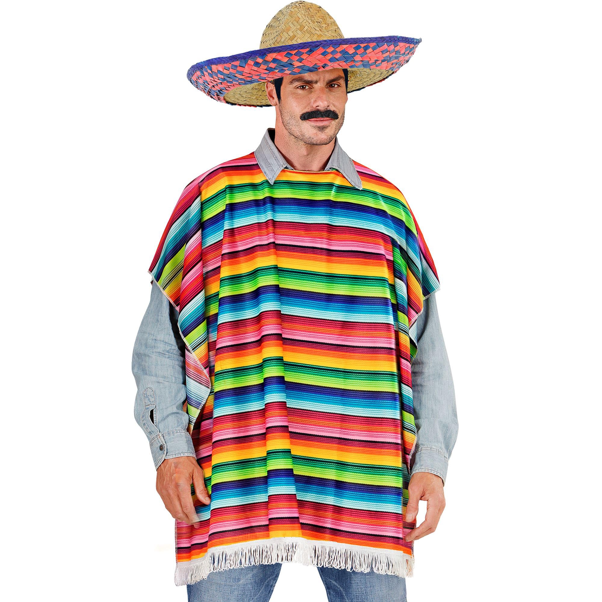 Widmann 9543X ? Adult Mexican Poncho and Sombrero Costume, One Size