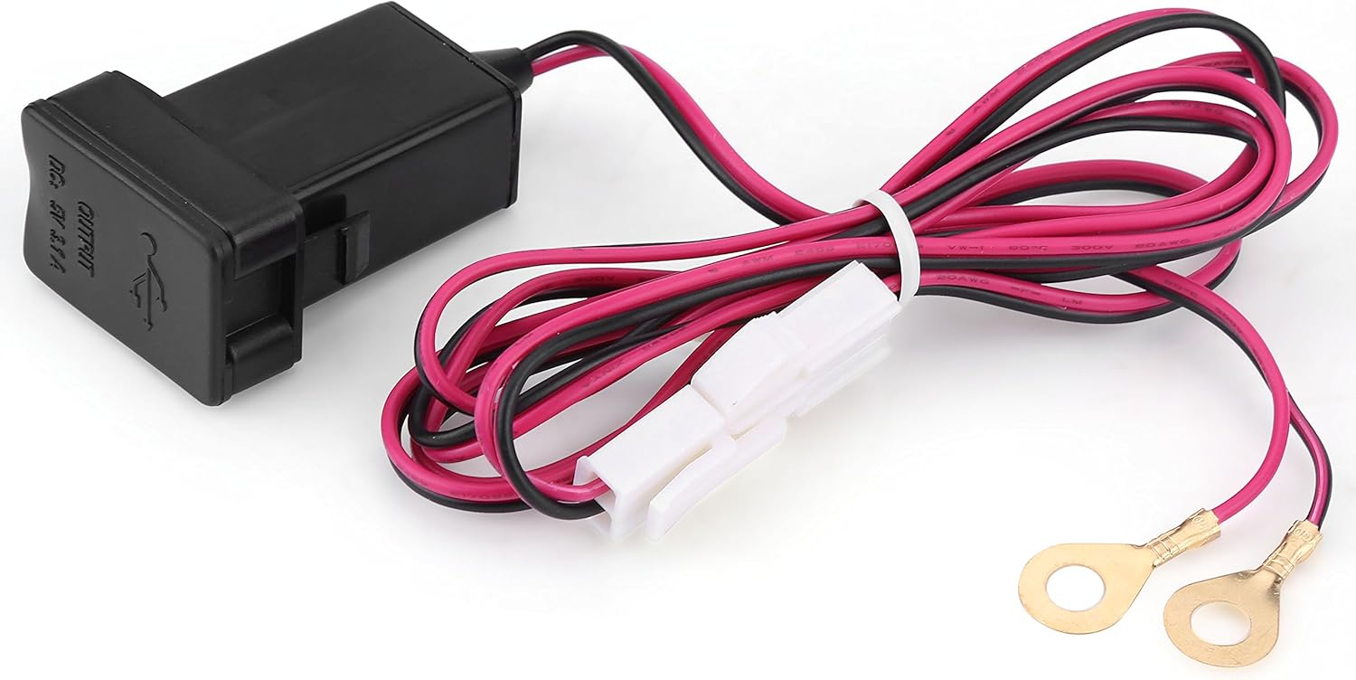 5V 3.1A Car Dual USB Port Power Charger Adapter Socket Dashboard Mount Fast Charging Black for Toyota 12-24V