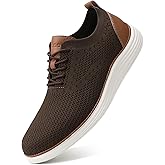 VILOCY Men's Casual Dress Sneakers Lace-Up Oxfords Business Mesh Breathable Walking Shoes Tennis Comfortable