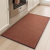 tchdio Kitchen Mats for Floor, Rubber Backed Kitchen Rugs Non Slip Washable, Superior Absorbent Kitchen Rug-Mat Easy to Clean, Comfort Kitchen Floor Mat Front of Sink (Burnt Orange, 20" × 32")
