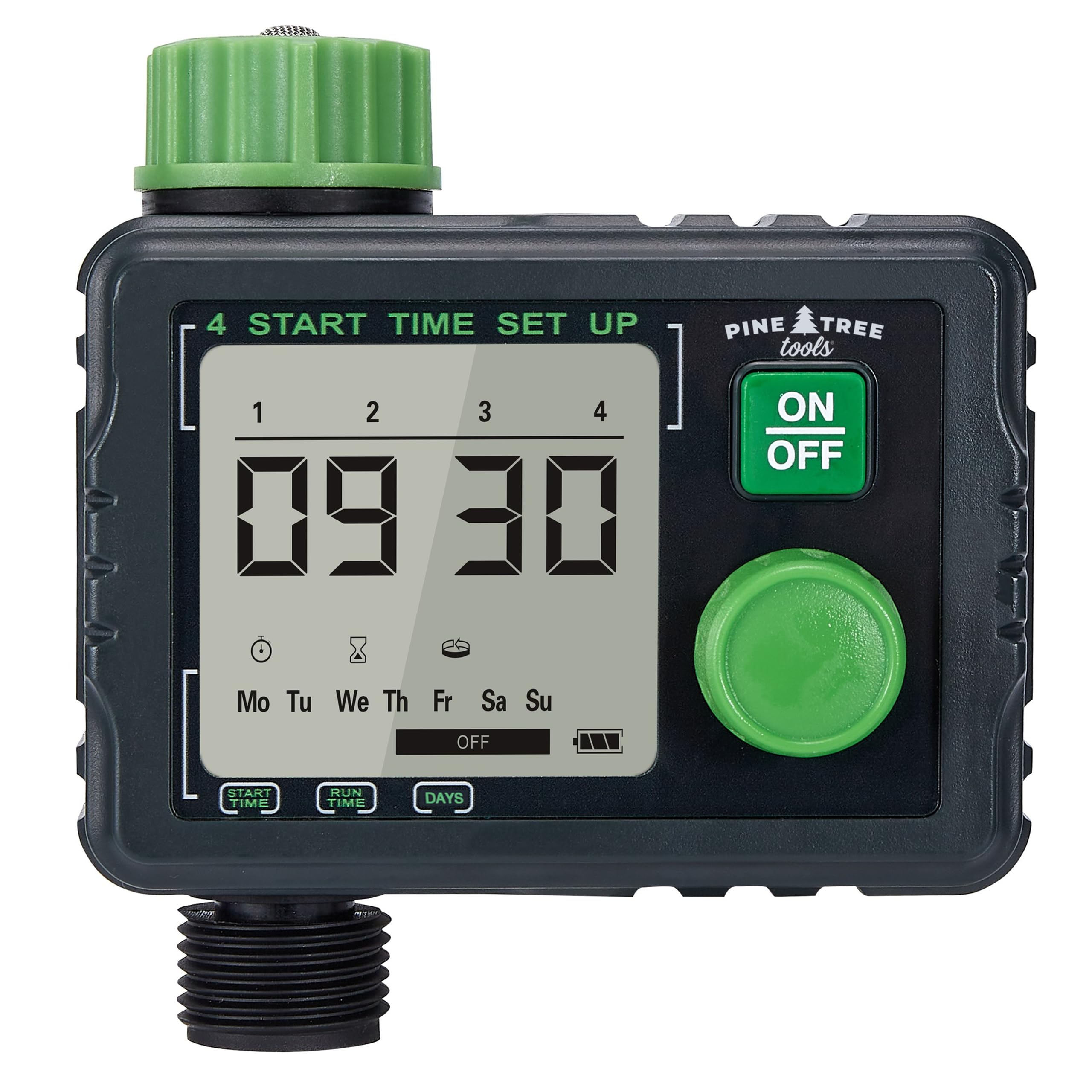 Photo 1 of Pine Tree Tools Hose Timer - Programmable Water Timer for Garden Hose, Automatic & Manual Watering System, Outdoor Faucet Timer for Lawn, Garden & Yard, Battery Operated, 1 Outlet Hose Watering Timer