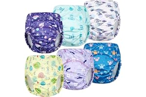 MooMoo Baby Waterproof Training Pants Training Underwear 6 Packs Absorbent Toddler Training Underpants for Boys Girls 2T-7T