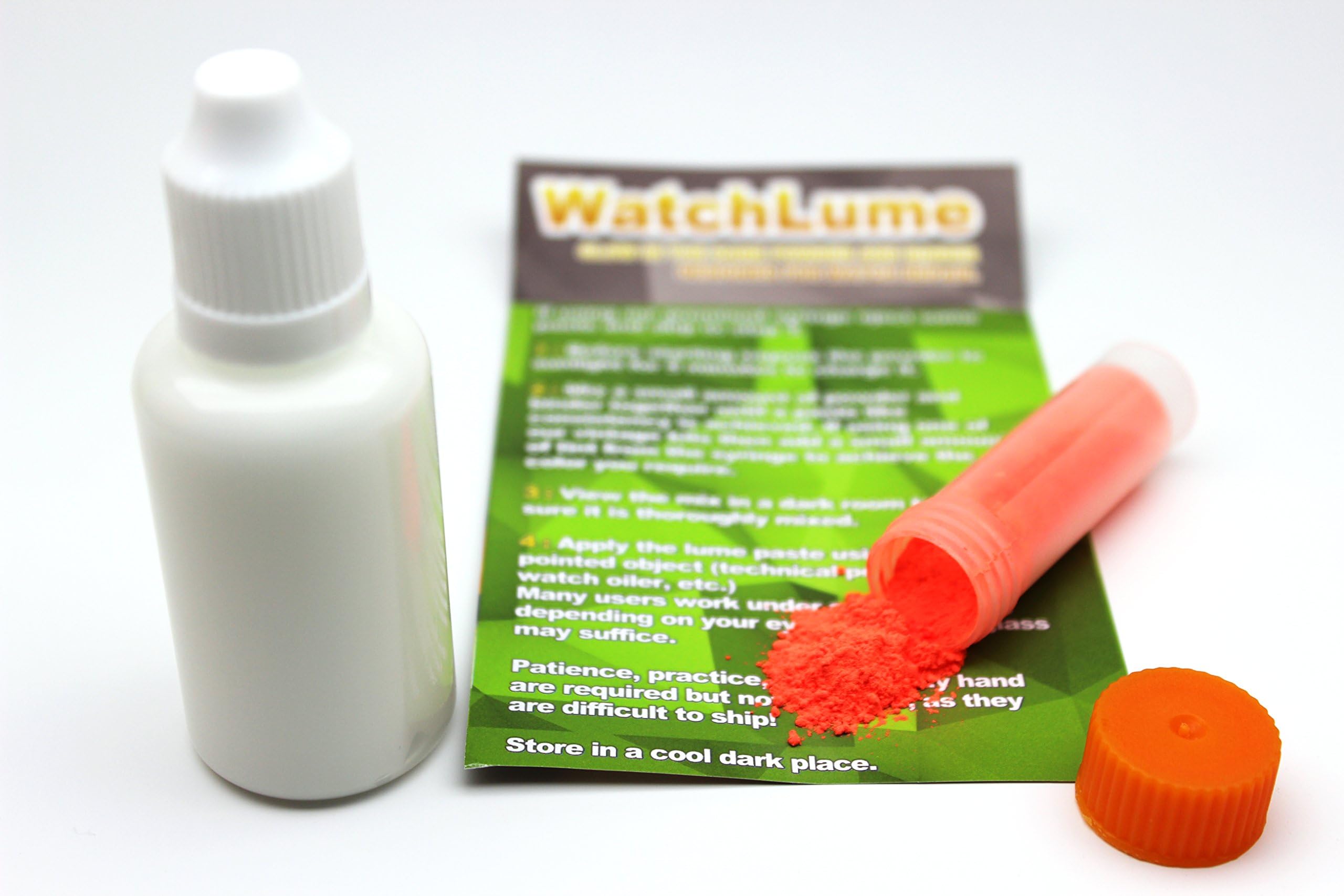 Glow in The Dark WATCH LUME for Watch DIAL and Hand RELUMING. Orange. 7 Grams. 30ML