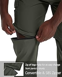 Mens Hiking Convertible Pants Waterproof