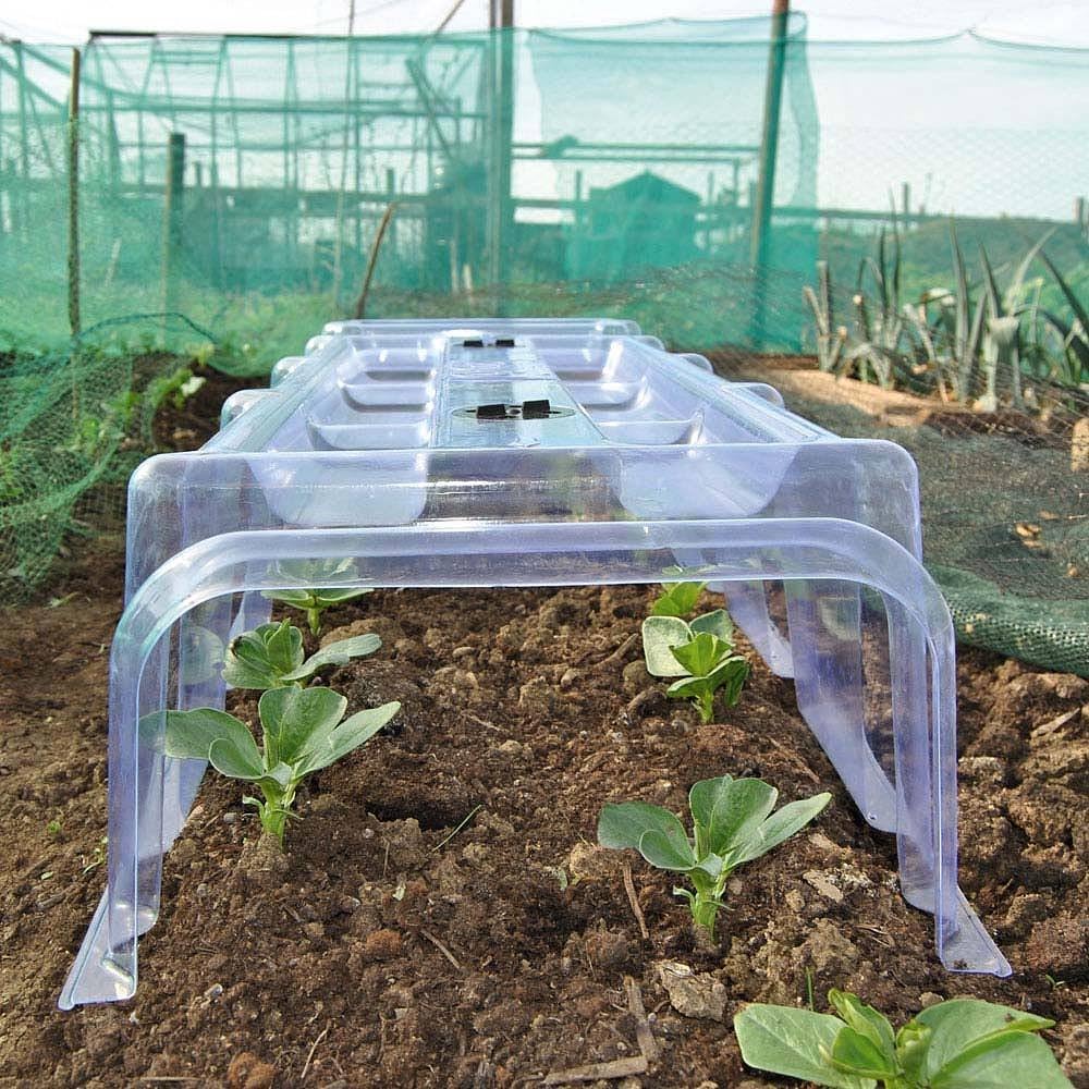 HGMart Plastic Protective Garden Cloche with Ground Securing Pegs, Plant Protector Bell Cover for Season Extension, 45''Lx16 Wx8 H
