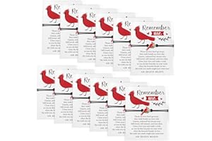 LIUBUJINGYING 12 Set Red Cardinal Bracelet Bird Sympathy Bracelet Funeral Favors Memorial Bracelet with Prayer Card,Memorial 