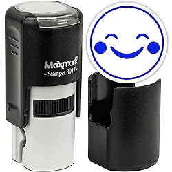 MaxMark Round Self Inking Emoji Stamp - Happy