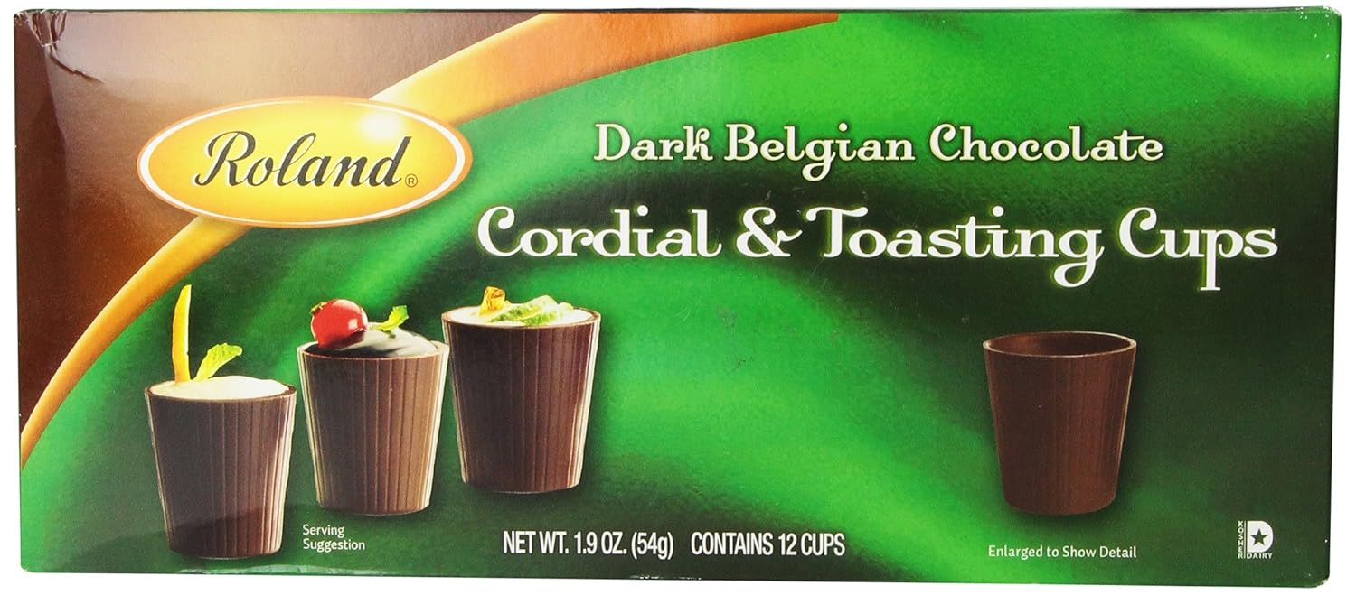 Roland Chocolate Cups, Cordial and Toasting, 1.9 Ounce