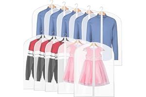 Simple Houseware 32-Inch Clear Garment Bags with Zipper 10 Pack for Suits, Dresses, Costumes, Uniforms