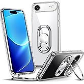 Shields Up for iPhone Air Case with Stand, Phone Case Clear with Double Ring Holder [Adjustable & Foldable] Shockproof Protective Cover for iPhone 17 Air 6.5 inch - Clear