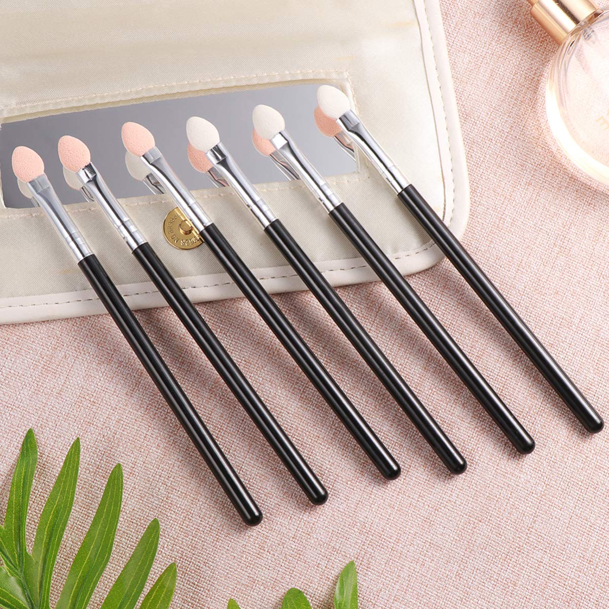 Lurrose Sponge Eyeshadow Brushes Professional Eye Makeup Applicators Dual Color Smudge Eye Brushes Set for Women 10pcs: Beauty