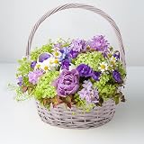 Wickerfield Wicker Wedding Flower Girls Basket Pink Grey 22x29x31 cm view 5