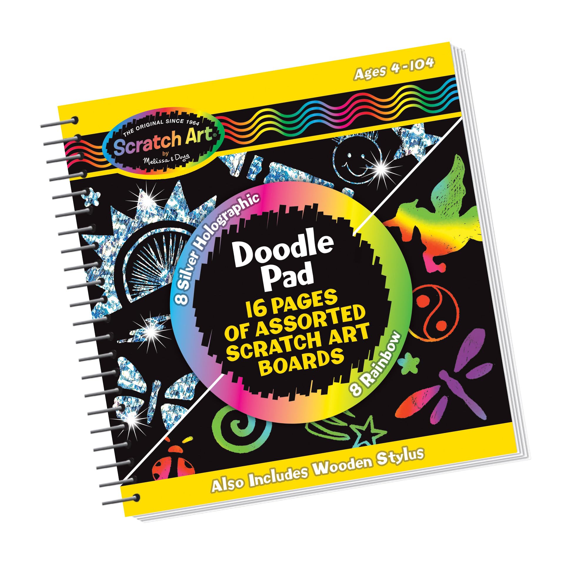 Melissa & Doug Scratch Art Magic Doodle Book | Scratch Art for Kids | Arts & Crafts | Magic Drawing Pad |Christmas Crafts for Kids | 4+ Years | Gift for Boy or Girl - FSC Certified