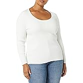 Amazon Essentials Women's Long-Sleeve Sweater Fine Gauge Stretch Scoop Neck, Available in Plus Sizes