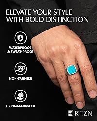 RTZN® Mens Turquoise Ring — Premium Silver