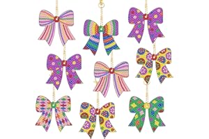 Cinrobiye 12 Pieces Christmas Diamond Painting Keychains Kits with Tools Christmas Diamond Art Hanging Ornaments DIY Xmas Ref