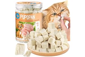 PuPoPan Freeze-Dried Chicken Cat Treats, 3.52 oz Chicken Cube Snacks for Pets, Single Ingredient Chicken Dog Treat Bite-Sized Pieces