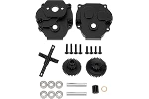 MEUS RACING TRX4M Complete Transmission Gearbox for Traxxas Defender/Bronco/K10/F150 1/18 RC Crawler Car Upgrades Parts, Black